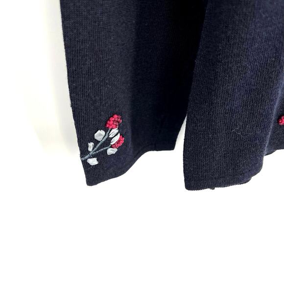 Vintage Talbots Petite flowers leaves embroidered cardigan women’s - Picture 3 of 7